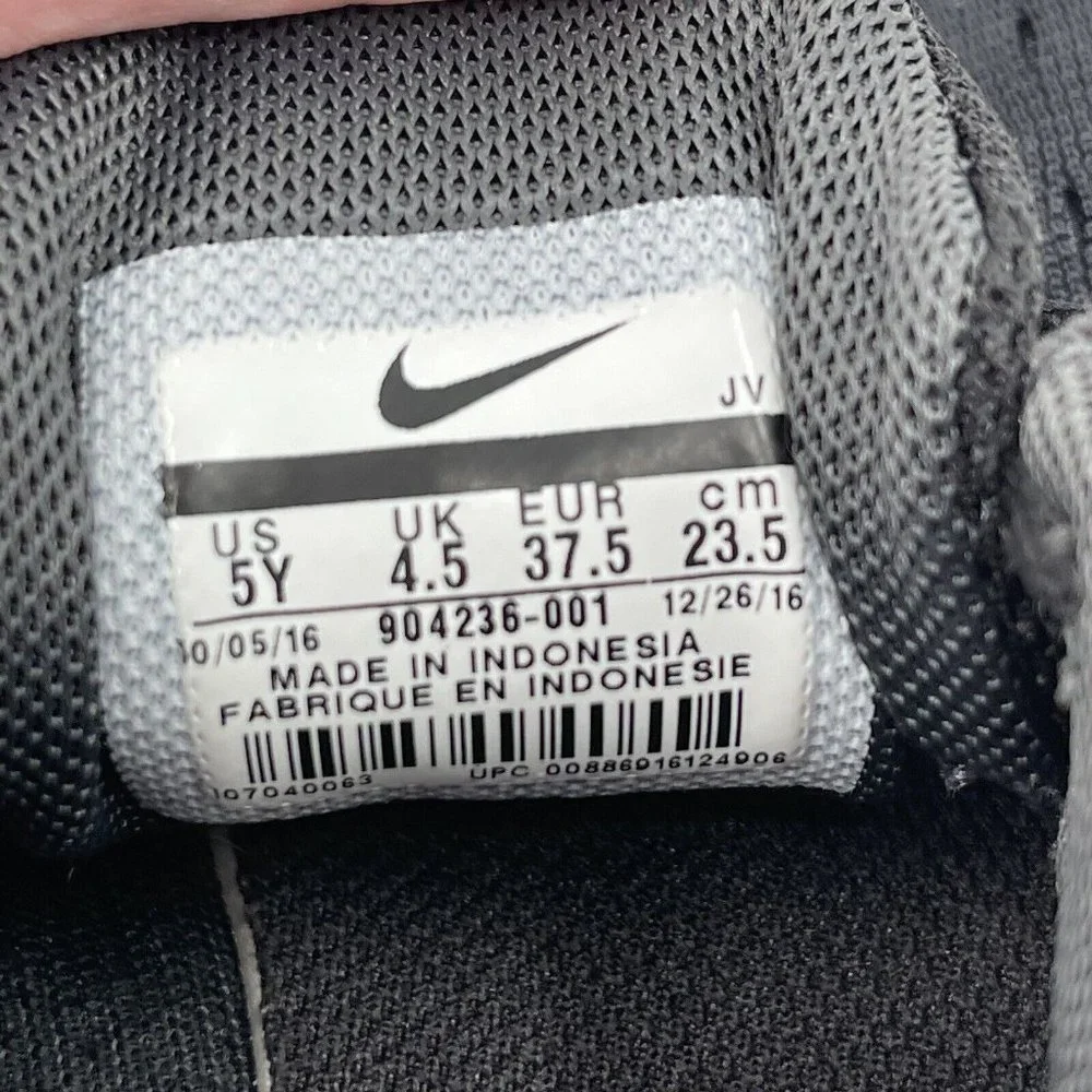 Nike Flex Black 904236-001 Junior‎ Trainers Size 5 Black White Sneakers Shoes
